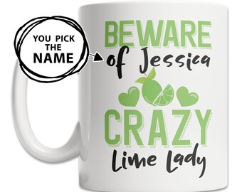 Mug citron vert personnalisé : cadeau Crazy Lime Lady