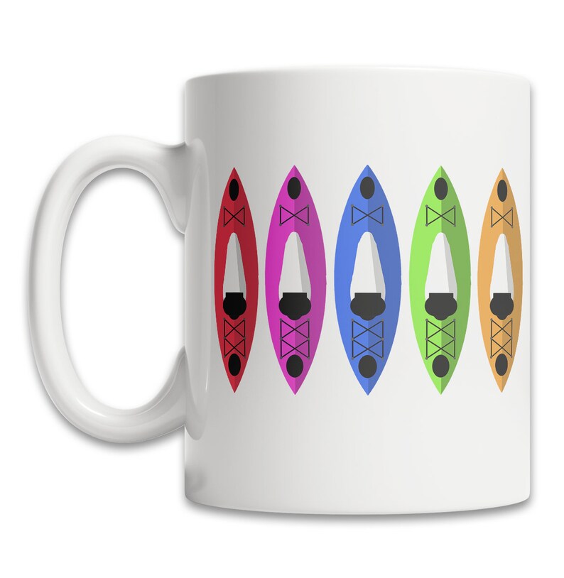 Cute Kayak Mug Fun Mug for Kayakers Colored Kayaks Mug Etsy