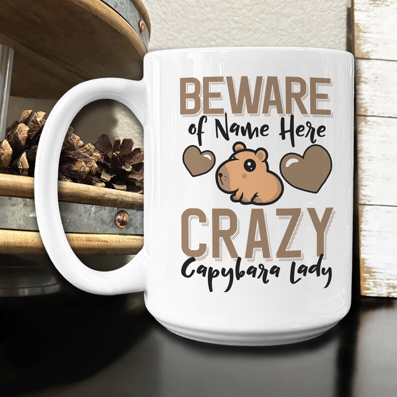 Personalized Capybara Mug: Custom Name, Crazy Capybara Lady Gift image 12