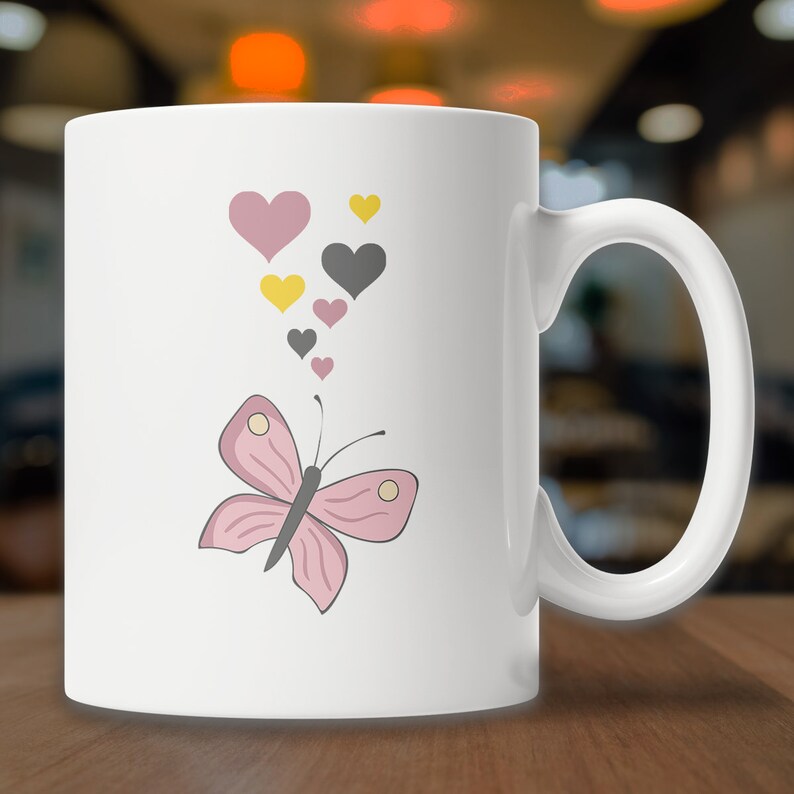 Cute Butterfly Mug Butterfly Lover Gift Butterfly Gift Etsy