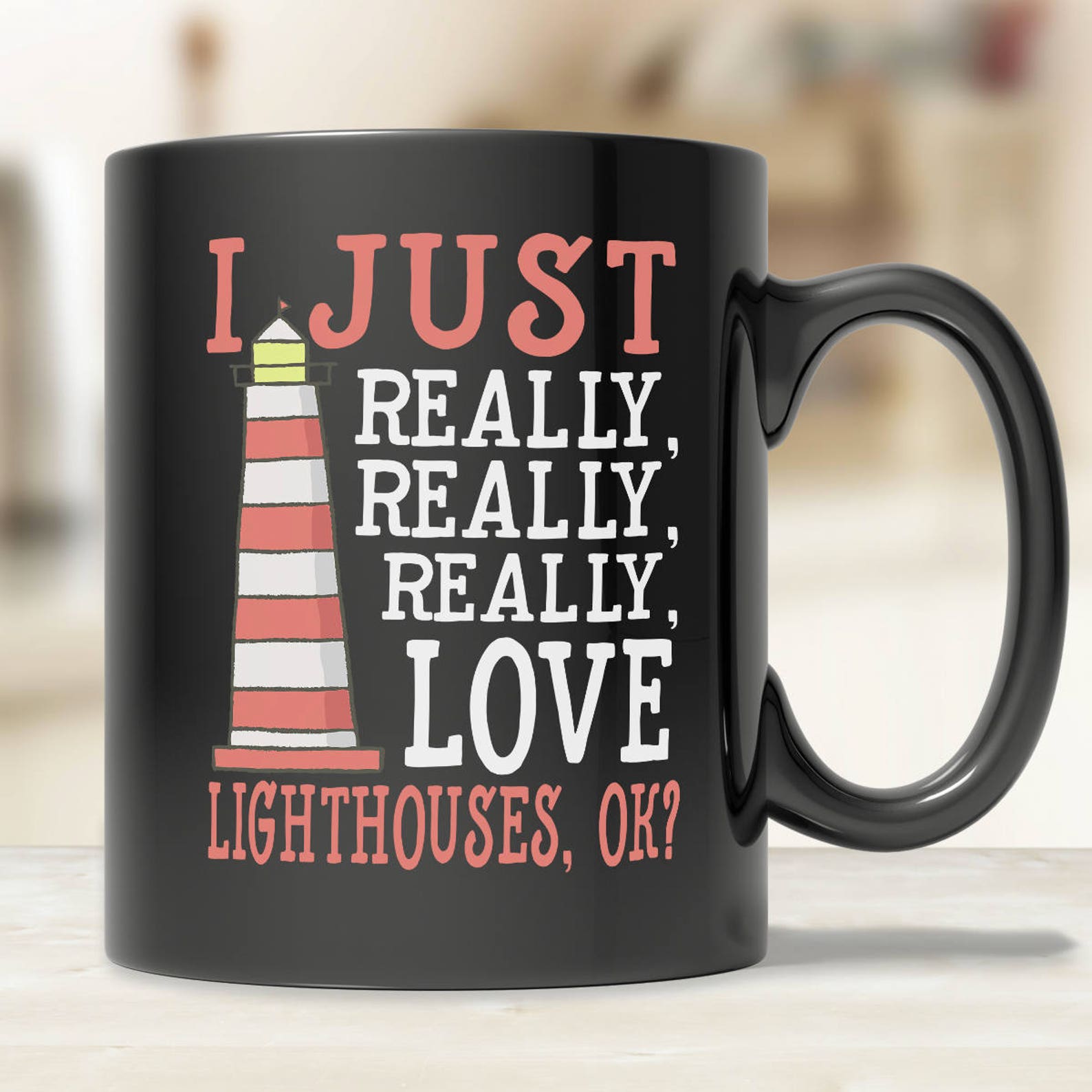 Lighthouse Coffee Mug Cute Lighthouse Mug Funny Lighthouse Etsy