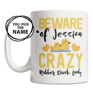 Personalized Rubber Duck Mug: Custom Name Gift