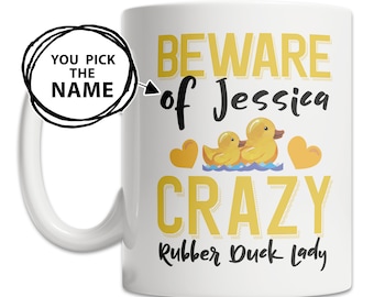 Personalized Rubber Duck Mug: Custom Name Gift
