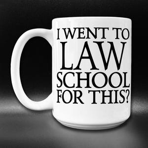 Funny Law School Mug, Funny Lawyer Mug, Cool Lawyer Gift Idea, I Went To Law School For This, Legal Humor Coffee Mug, New Lawyer Gift