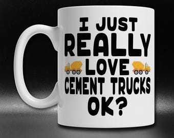 Cute Cement Truck Coffee Mug, Construction Worker Gift