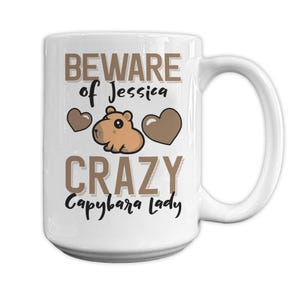 Personalized Capybara Mug: Custom Name, Crazy Capybara Lady Gift image 14
