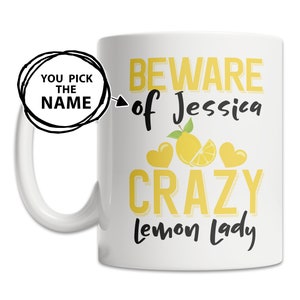 Personalized Lemon Mug: Custom Name Gift for Lemon Lovers