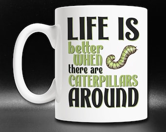Caterpillar Lover Coffee Mug, Insect Enthusiast Gift