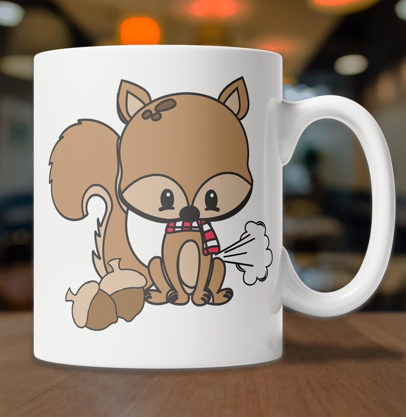 Farting Squirrel Mug Cute Squirrel Mug Squirrel Lover T Etsy
