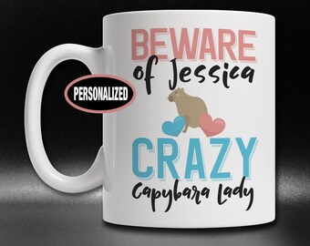 Personalized Capybara Lady Mug: Custom Ceramic Cup