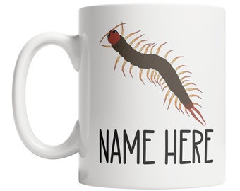 Custom Centipede Mug - Personalized Centipede Mug - Insect Lover Mug - Centipede Name Mug - Cute Centipede Gift