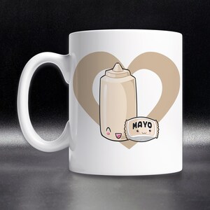 Kawaii Mayonnaise Heart Coffee Mug - Mayo Lover Gift