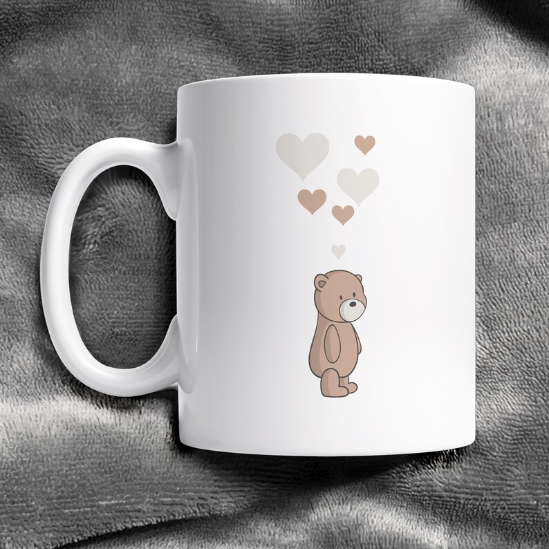 Cute Teddy Bear Coffee Mug, Bear Lover Gift image 8