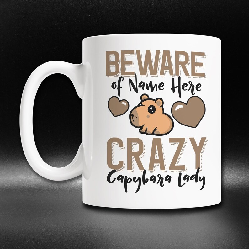 Personalized Capybara Mug: Custom Name, Crazy Capybara Lady Gift image 2