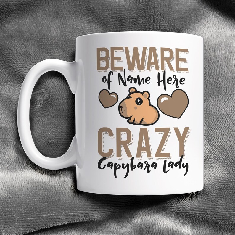 Personalized Capybara Mug: Custom Name, Crazy Capybara Lady Gift image 10