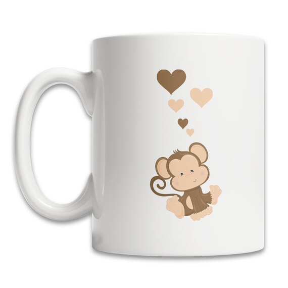 Baby Monkey Coffee Mug Love Monkeys Mug Baby Monkey Mug Etsy
