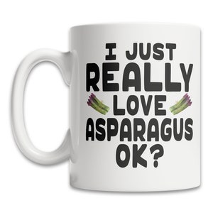 Cute Asparagus Mug - I Love Asparagus Mug - Asparagus Lover Mug - Asparagus Eater Mug - Funny Asparagus Gift Mug - Cute Asparagus Gift Idea