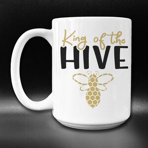King of the Hive Mug: Honeycomb Bee Beekeeper Gift
