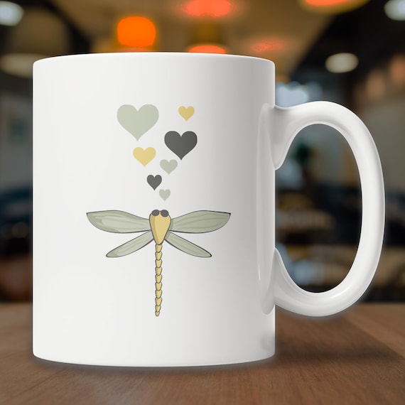 Cute Dragonfly Mug Dragonfly Lover Mug Fun Dragonfly Gift I Love Dragonflies  Gift Dragonfly on Mug Dragonfly With Hearts -  Canada