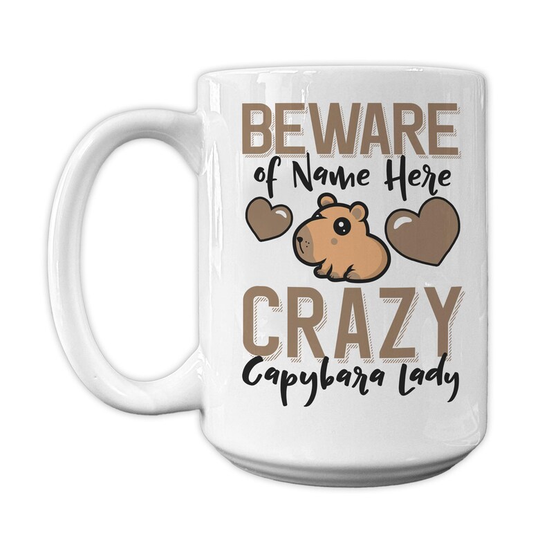 Personalized Capybara Mug: Custom Name, Crazy Capybara Lady Gift image 15