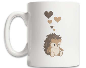 Cute Hedgehog Coffee Mug - Hedgehog Owner Mug - Cute Hedgehog Mug - Cute Hedgehog Gift - I Love Hedgehogs Gift