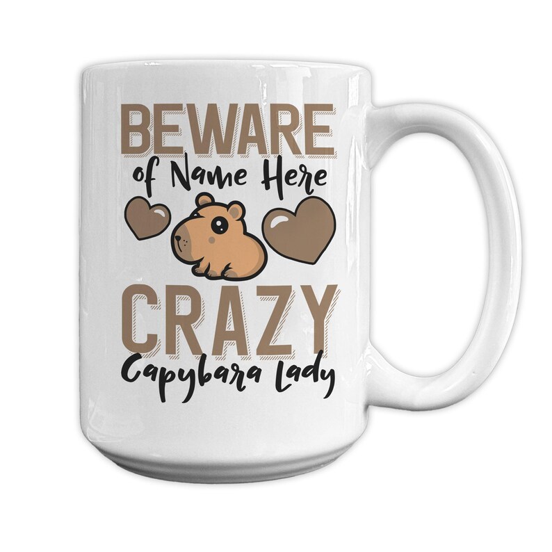 Personalized Capybara Mug: Custom Name, Crazy Capybara Lady Gift image 16