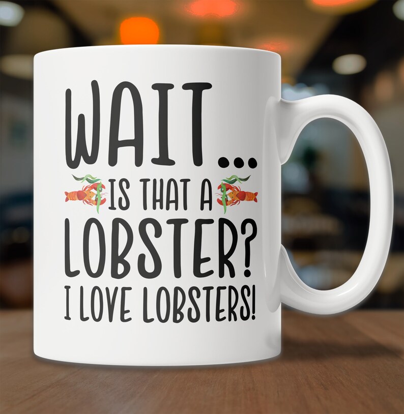 I Love Lobsters Mug Lobster Lover Mug Cute Lobster Gift Etsy