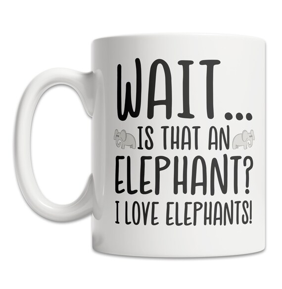 Elephant Heart Mug I Love Elephants Coffee Mug Elephant Lover Mug Cute Elephant 