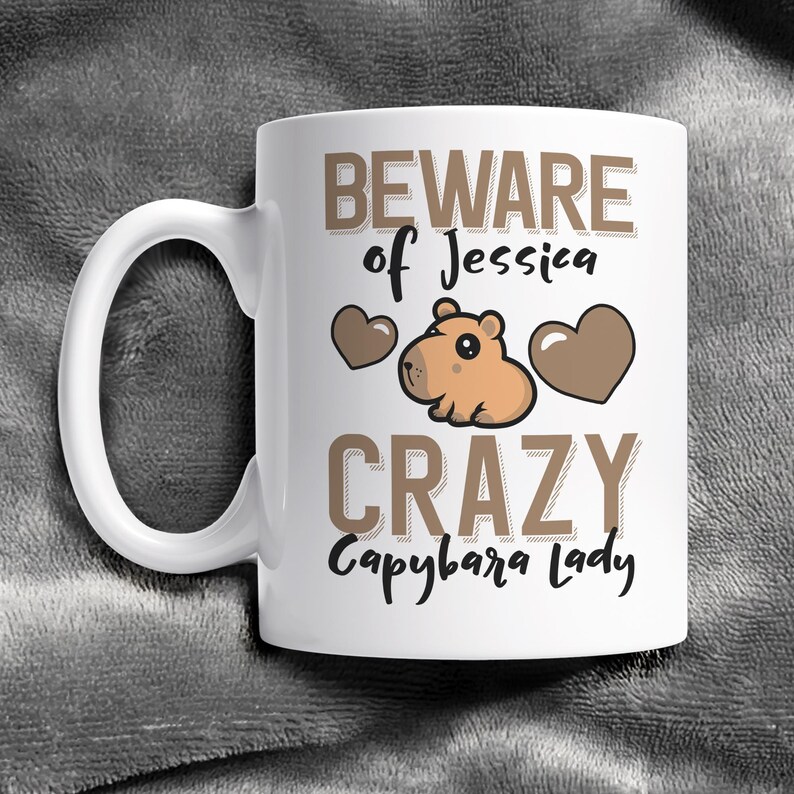 Personalized Capybara Mug: Custom Name, Crazy Capybara Lady Gift image 9