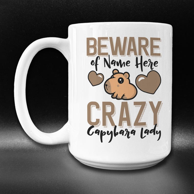Personalized Capybara Mug: Custom Name, Crazy Capybara Lady Gift image 4