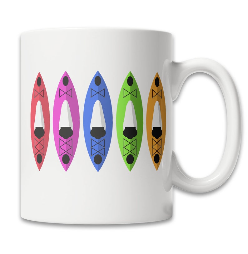 Cute Kayak Mug Fun Mug for Kayakers Colored Kayaks Mug Etsy