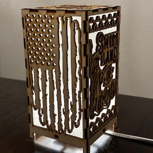 Patriotic Wood Table Lantern