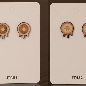 Tulsa Flag Inspired Wood Stud Earrings