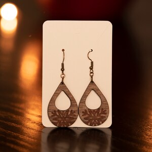 Snowflake Teardrop Dangle Earrings | Christmas Earrings