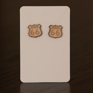 Route 66 Wood Stud Earrings
