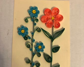 3.5 x 5 Original Quilling Floral Art on Acid Free Paper