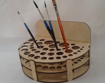 Paint Brush Holder, Paint Brush, Brushes Holder, Pen Holder, Wooden makeup organizer, Cosmetic Makeup Organizer, Brush Holder
