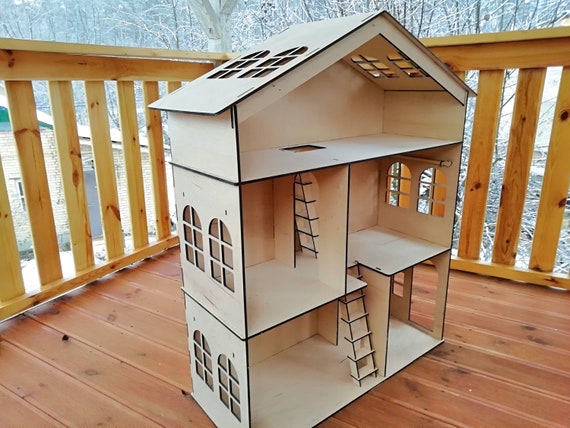 big wooden barbie house