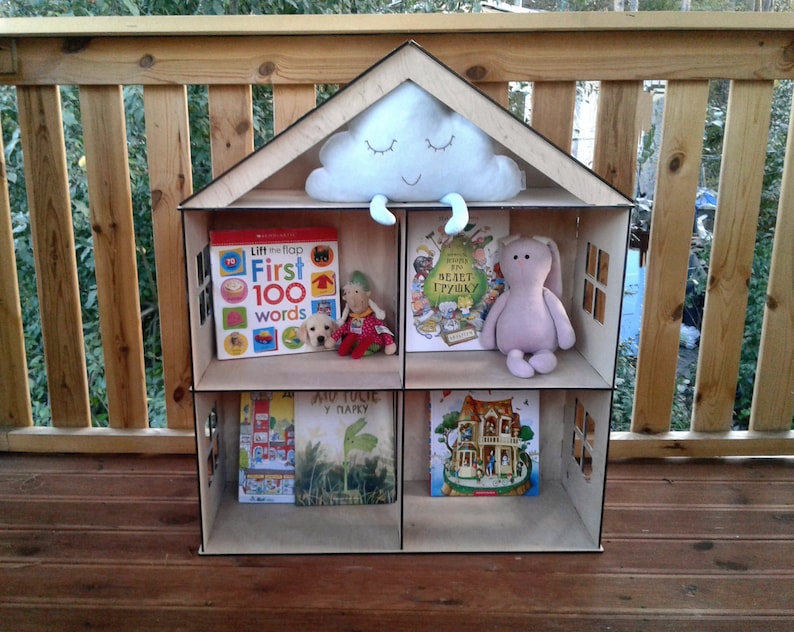 Big Barbie Wooden Dollhouse Bookshelf Etsy