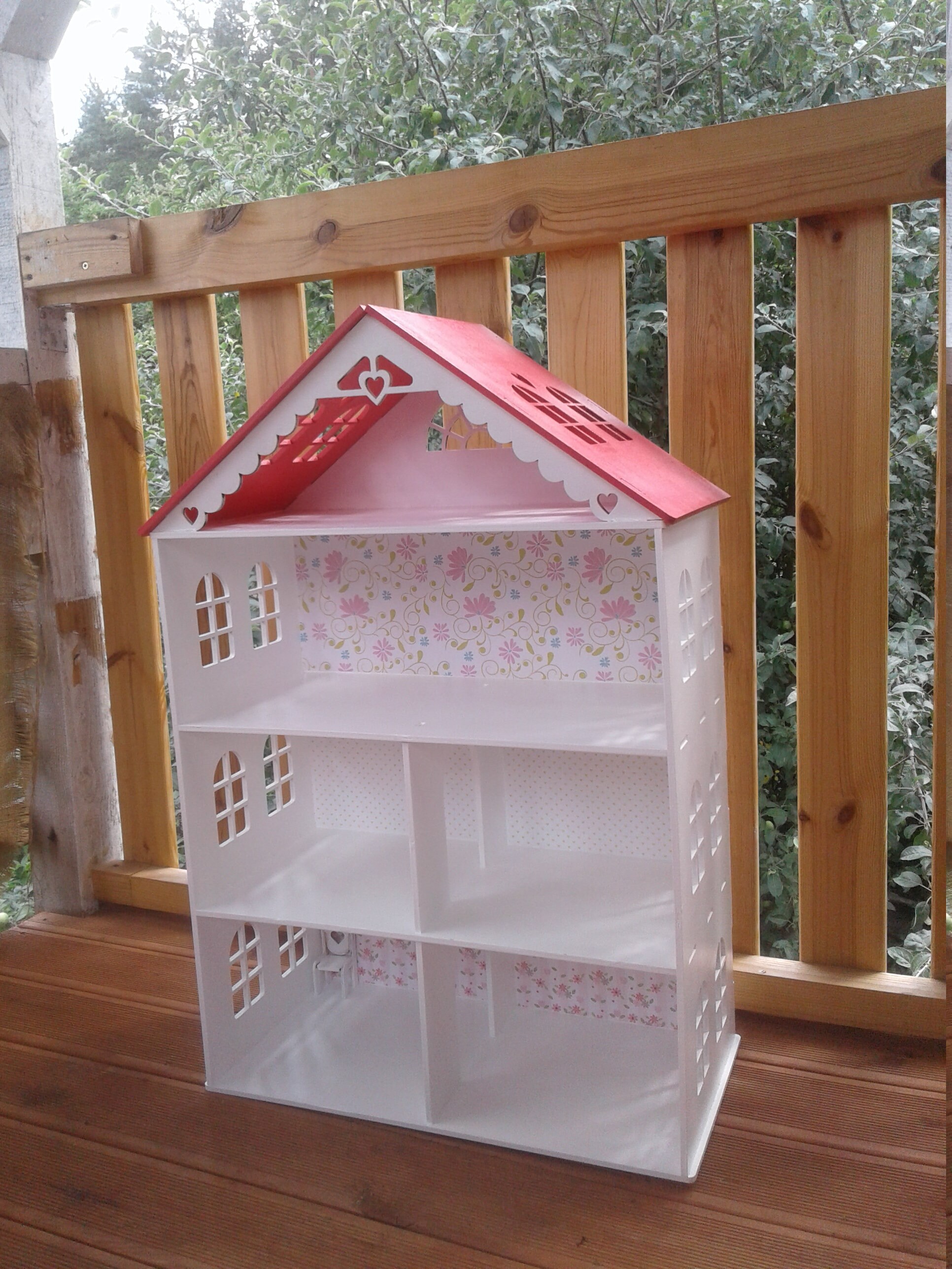 Dollhouse With 4 Floors, Plywood Dolls House, Wooden Dollhouse, House