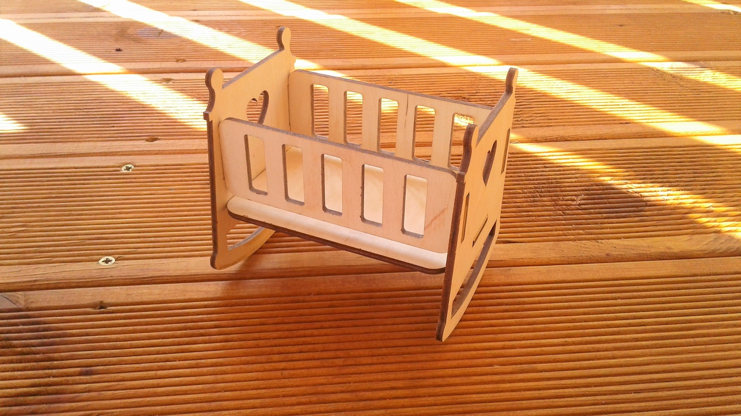 Dollhouse Cradle Dolls Bed Wooden Dollhouse Furniture Bedroom Furniture