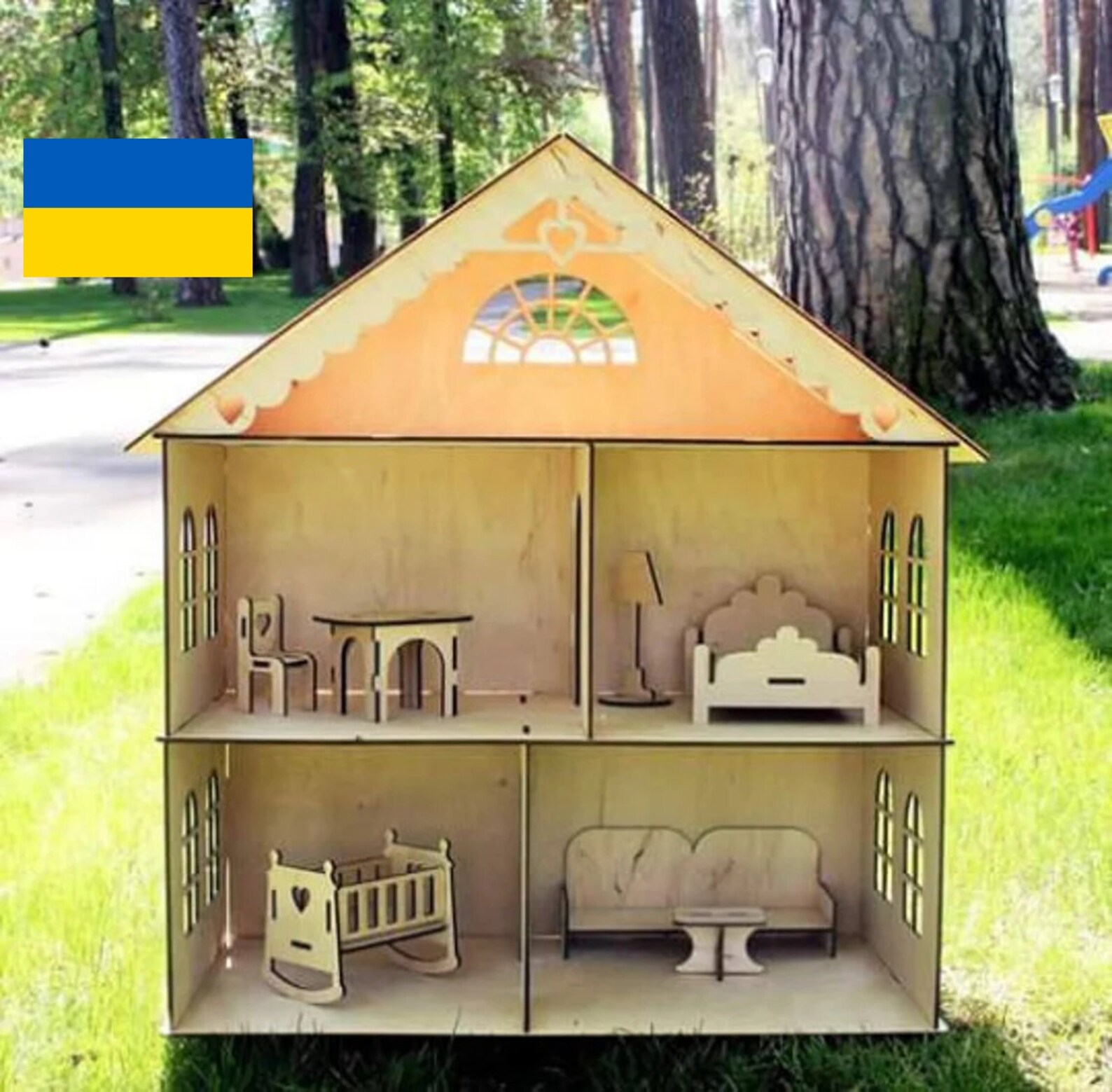 Wooden Dollhouse Doll House Wooden Dollhouse Kit Dollhouse Etsy