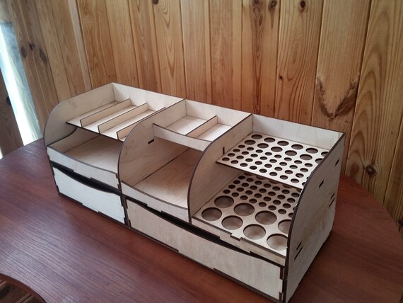 Desk Organizer Tool Holder Pen Holder Wood Makeup Organizer Etsy