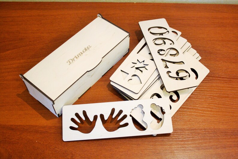 Wooden stencils set, Montessori educational toy image 8