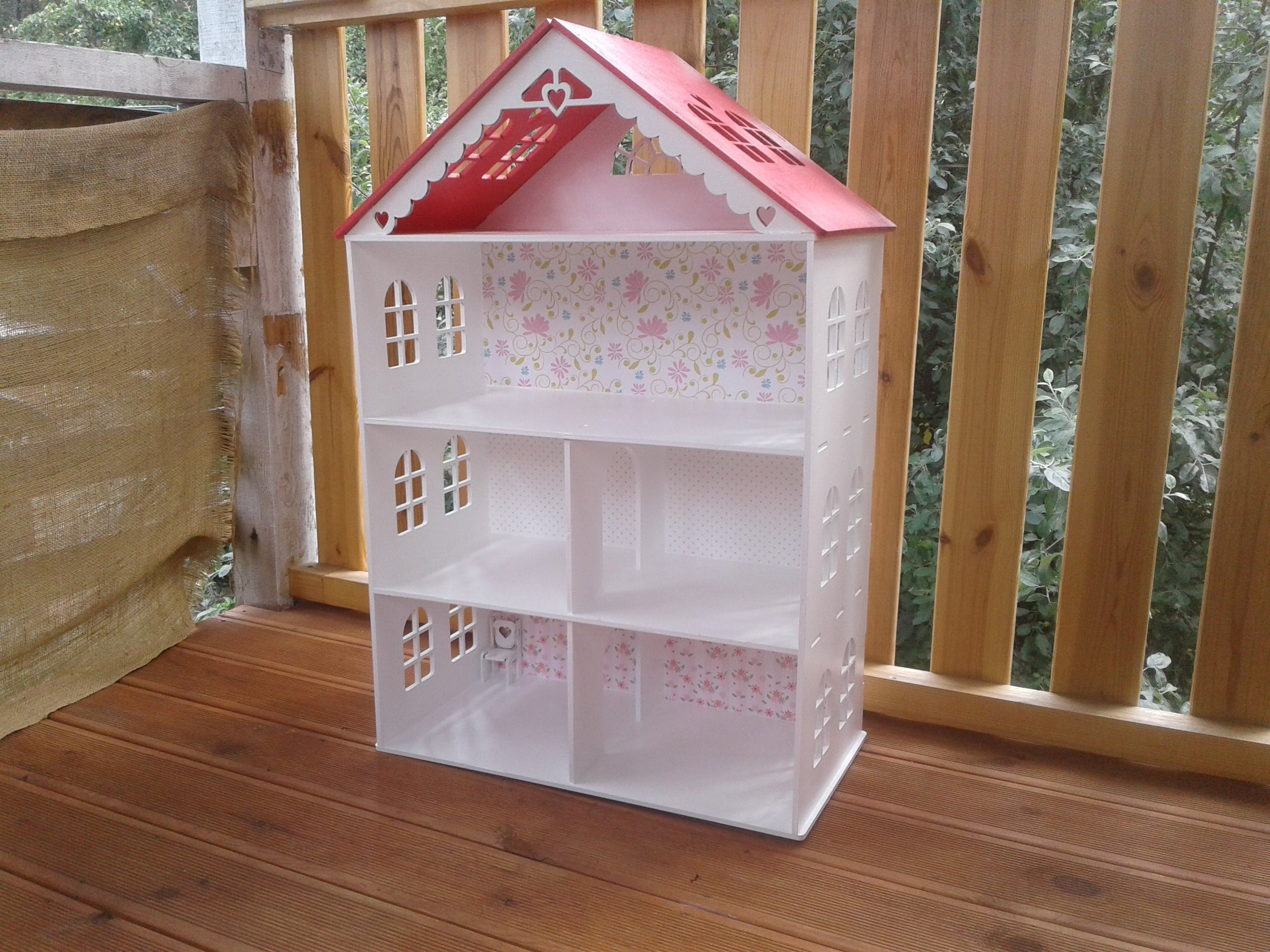 Dollhouse With 4 Floors, Plywood Dolls House, Wooden Dollhouse, House