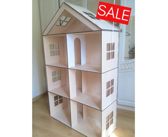 Big Wooden Barbie Dollhouse Dollhouse Miniature 4 Floors Etsy