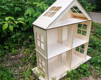 4-Floor Wooden Dollhouse 1:6 Scale, Doll House Kit - Etsy 日本