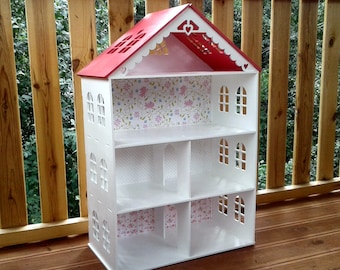 Dollhouse with 4 floors, Plywood dolls house, Wooden dollhouse,  house, Wood dollhouse, Plywood house, Dollhouse Kit