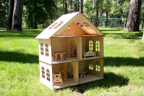 etsy wooden dollhouse