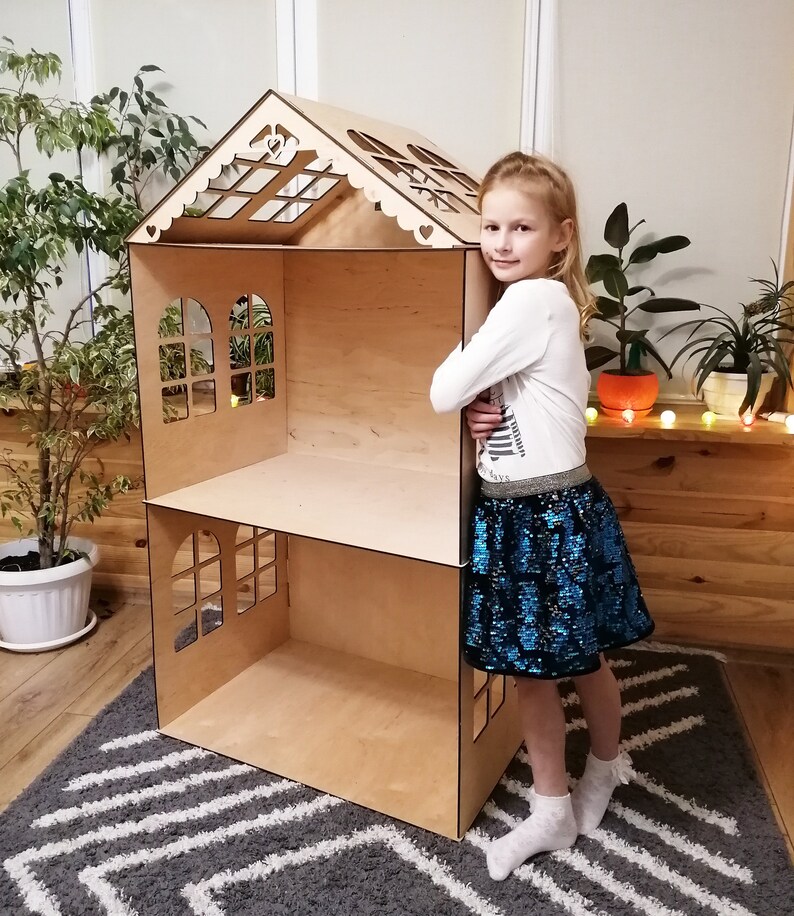 Dollhouse Big Girl Wooden 18 Inch Dollhouse Kit 4 Floors Etsy